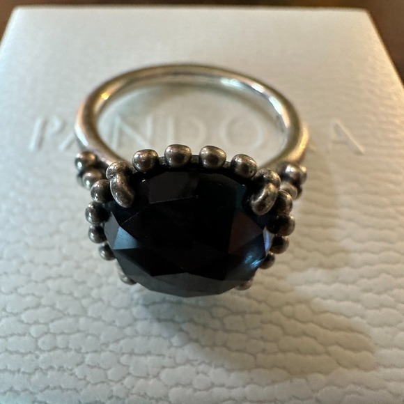 GENUINE PANDORA STERLING MIDNIGHT BLUE CRYSTAL RING- 190910NBC- SIZE 8 - Picture 3 of 6